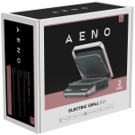 AENO ''Electric Grill EG1: 2000W, 3 heating modes - Upper Grill, Lower Grill, Both Grills  Defrost, Max opening angle -180°, Temperature regulation, Timer, Removable double-sided plates, Plate size 320*220mm'' - Image 8