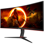 AOC Monitor Gaming CU34G2XP 34” Curved VA, 21:9, 3440x1440, 180Hz, 1ms, 430 cd/m2, 4000:1, HDMI, DP, PbP, PiP,  Ergonomic, Black-Red, VESA 3y - Image 2
