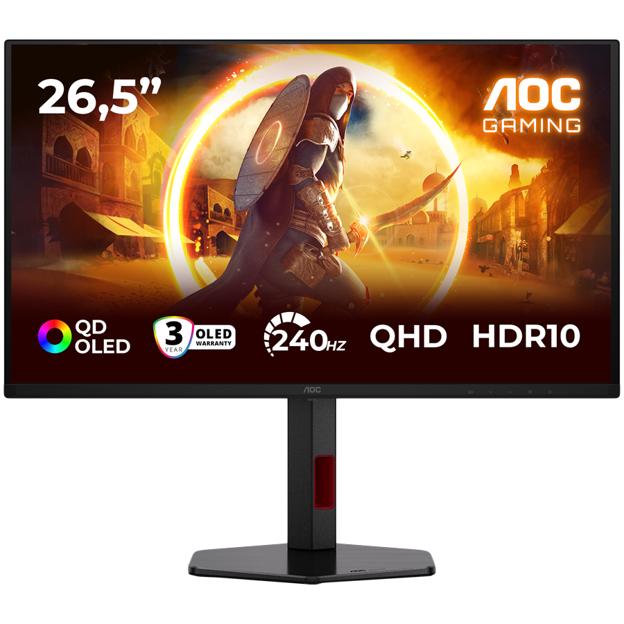 AOC Monitor LED Q27G4ZDR Gaming 27" QD - OLED 2560x1440 2H 240Hz PiP+PbP Full ERGO USB Hub DP HDMI 3y AOC Monitor LED Q27G4ZDR Gaming 27" QD - OLED 2560x1440 2H 240Hz PiP+PbP Full ERGO USB Hub DP HDMI 3y - Image 1