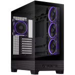 ASUS A31 PLUS Tempered Glass ATX case Black, support for hidden-connector motherboards, 360mm radiators and 380mm graphics cards, four pre-installed ARGB fans and clean cable management