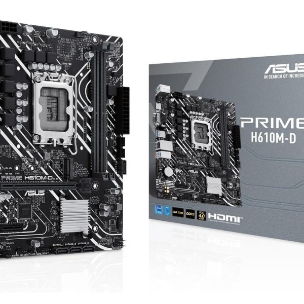 ASUS MB PRIME H610M-DLGA1700, 2x DDR5, 1x M.2,6xUSB1x VGA, 1x HDMI, mATX
