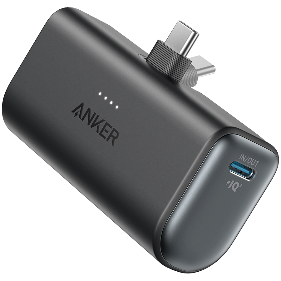 Anker Nano Power Bank (22.5W, Built-In USB-C Connector) Black Anker Nano Power Bank (22.5W, Built-In USB-C Connector) Black - Image 1