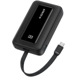 Anker Power Bank (10K, 30W, Built-In USB-C Cable) Black