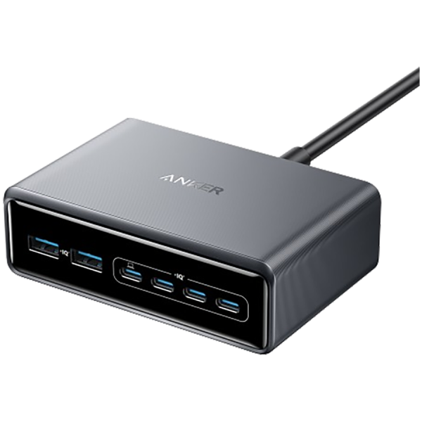 Anker Prime Charger (200W, 6 Ports, GaN) Silver