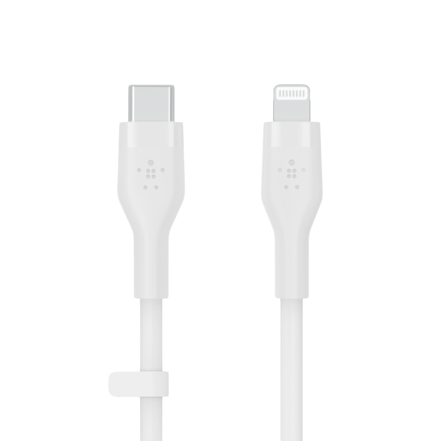 BELKIN BoostCharge Flex USB-C Silicone Cable with Lightning Connector, 1M, White BELKIN BoostCharge Flex USB-C Silicone Cable with Lightning Connector, 1M, White - Image 1