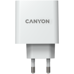 CANYON H-65, GAN 65W charger  Input:  100V-240V Output: 5.0V3.0A /9.0V3.0A /12.0V-3.0A/ 15.0V-3.0A /20.0V3.25A , Eu plug, Over- Voltage ,  over-heated, over-current and short circuit protection Compliant with CE RoHs,ERP. Size: 53*53*29mm, 110g, White