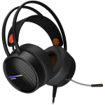 CANYON INTERCEPTOR GH-8A, Gaming headset 3.5mm jack plus USB connector for LED backlight, adjustable microphone and volume control, with 2in1 3.5mm adapter, cable 2M, Black and Orange, 0.36kg - Image 2
