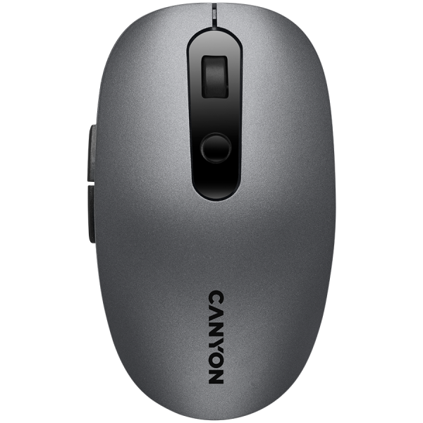 CANYON MW-9, 2 in 1 Wireless optical mouse with 6 buttons, DPI 800/1000/1200/1500, 2 mode(BT/ 2.4GHz), Battery AA*1pcs, Grey, 65.4*112.25*32.3mm, 0.092kg