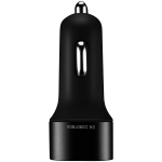 CANYON Mini 3 USB car adapter, Input 12V-24V, Output 5V-3.1A, black rubber coating+black metal ring (side with USB is in plastic) - Image 2
