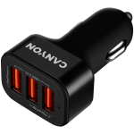 CANYON Mini 3 USB car adapter, Input 12V-24V, Output 5V-3.1A, black rubber coating+black metal ring (side with USB is in plastic) - Image 3