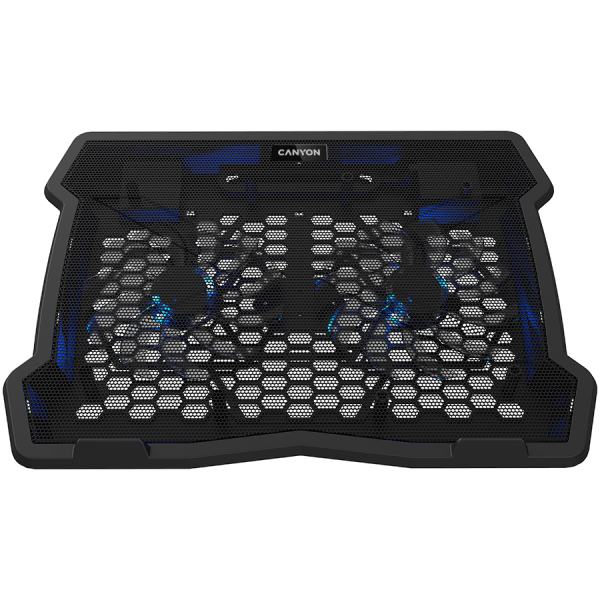 CANYON NS03, Cooling stand dual-fan with 2x2.0 USB hub, support up to 10”-15.6” laptop, ABS plastic and iron, Fans dimension:125*125*15mm(2pcs), DC 5V, fan speed: 800-1000RPM, size:340*265*30mm, 435g