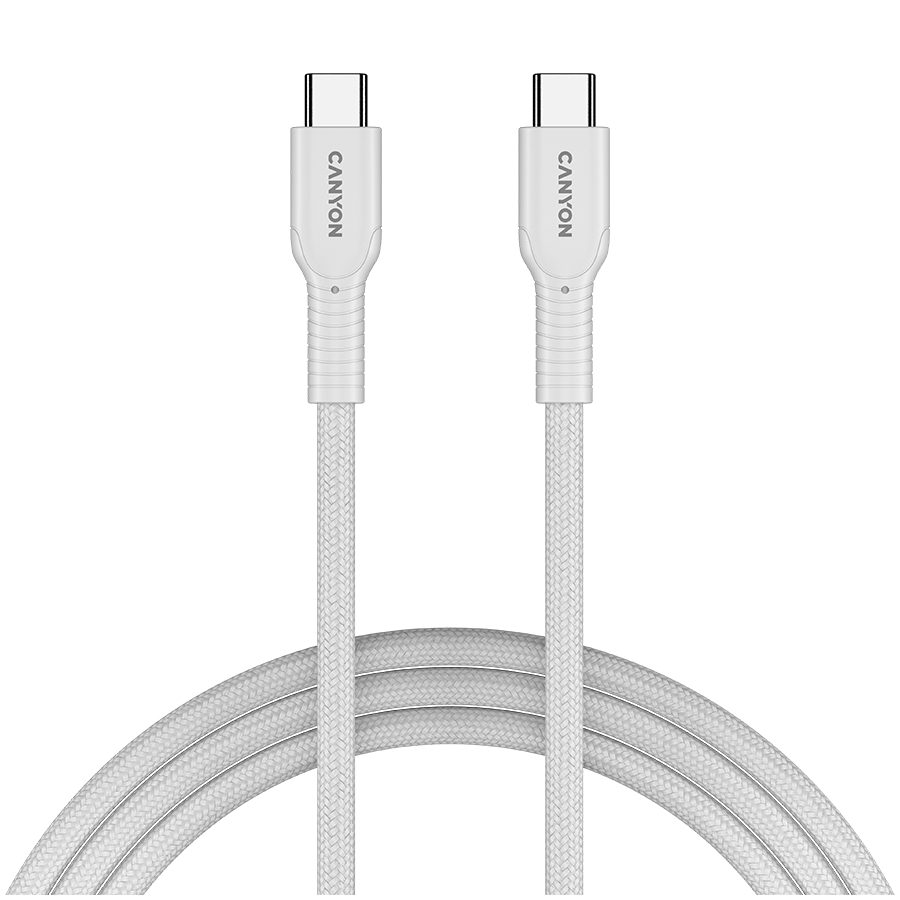 CANYON cable OnWire 60CL C-C 60W COLOR Braided 1m White CANYON cable OnWire 60CL C-C 60W COLOR Braided 1m White - Image 1