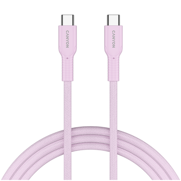 CANYON cable OnWire 60CL C-C 60W COLOR Braided 1m Pink