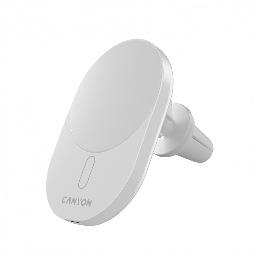 CANYON car charger OnGrip 105 15W Qi2 Wireless White CANYON car charger OnGrip 105 15W Qi2 Wireless White - Image 1