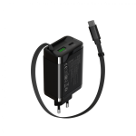 CANYON charger OnCharge 65RC Build-In Cable USB-C 65W 1xPD 1xQC EU Black - Image 2