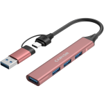 CANYON hub DS-02 4in1 USB-A/C Pink - Image 3