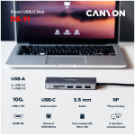 CANYON hub DS-11 9in1 USB-C Space Grey - Image 4