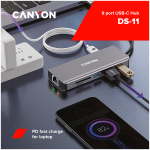 CANYON hub DS-11 9in1 USB-C Space Grey - Image 5