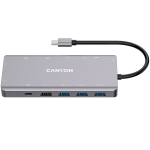CANYON hub DS-12 13in1 4k USB-C Dark Grey