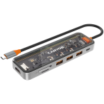CANYON hub DS-13 7in1 4k USB-C Transparent Space Grey - Image 2