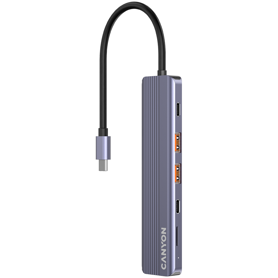 CANYON hub DS-17 6in1 4k USB-C Grey CANYON hub DS-17 6in1 4k USB-C Grey - Image 1