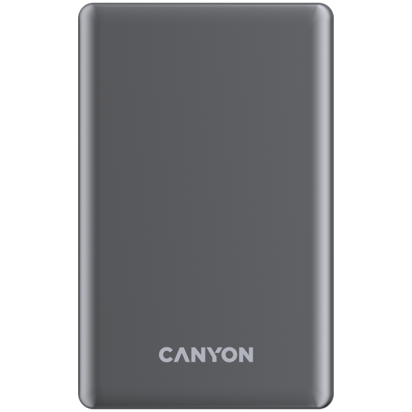 CANYON power bank OnPower 505 slim Magnetic 5000 mAh PD20W Tamno sivi