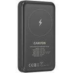 CANYON power bank PB-1001 10000 mAh PD 18W QC 3.0 Wireless 10W Black - Image 6