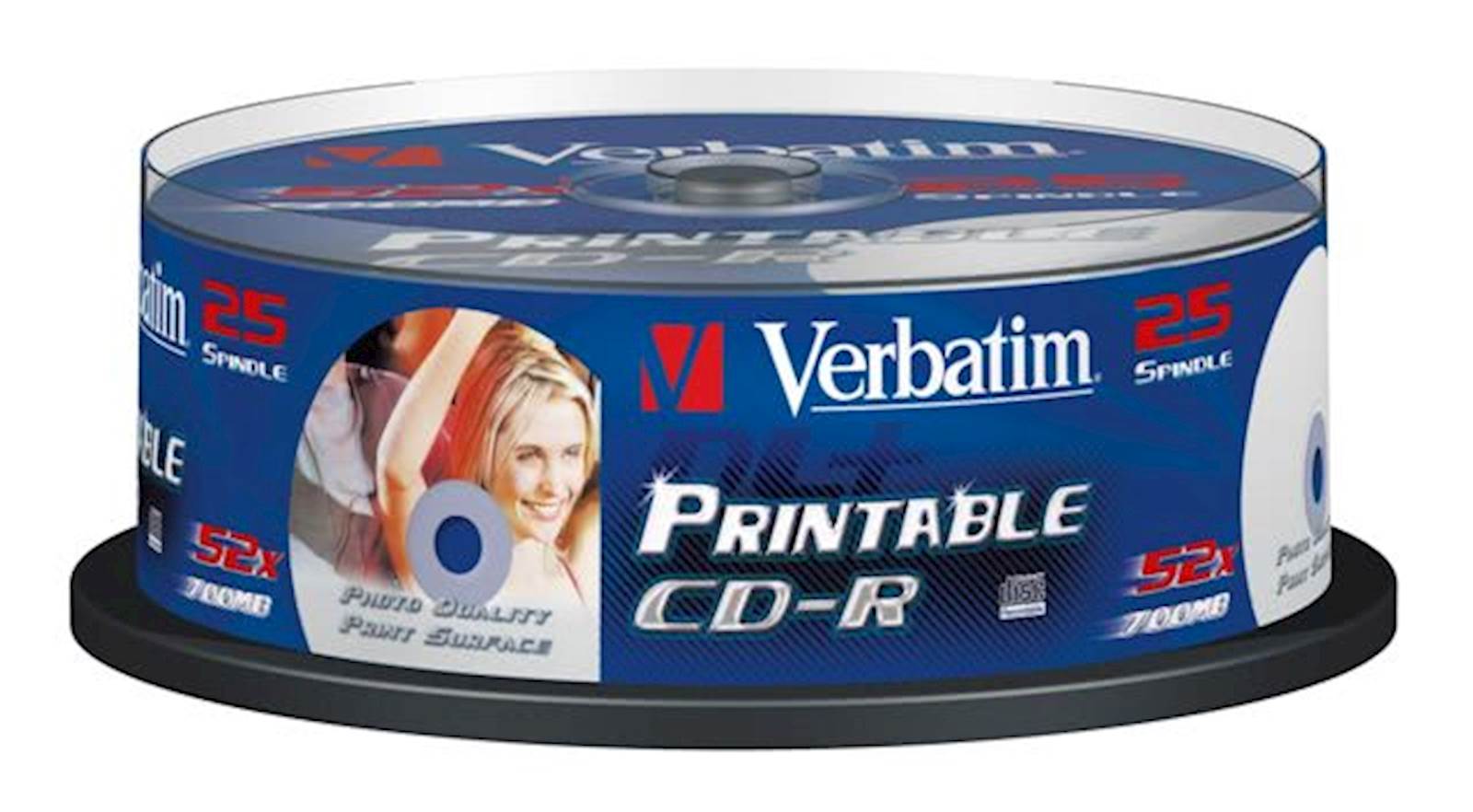 CD-R MEDIJ VERBATIM 25PK CB PR 52X 700MB na pos. non-wide PRINTABLE CD-R MEDIJ VERBATIM 25PK CB PR 52X 700MB na pos. non-wide PRINTABLE - Image 1