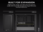 CORSAIR FRAME 4000D Case360mm radiator, 170mm cooler430mm GPU, ATX, Black - Image 4
