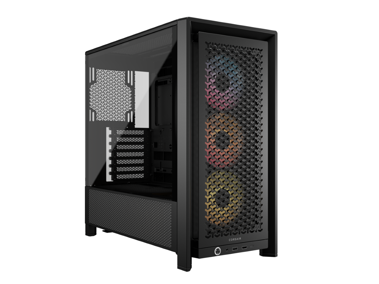 CORSAIR FRAME 4000D RS ARGB3xRS120 ARGB fans, 360mm rad170mm cooler, 430mm GPU, ATX, Black CORSAIR FRAME 4000D RS ARGB3xRS120 ARGB fans, 360mm rad170mm cooler, 430mm GPU, ATX, Black - Image 1