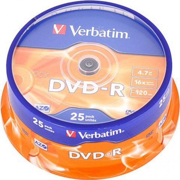 DVD-R MEDIJ VERBATIM 25PK CB 16X 4,7GB na postolju