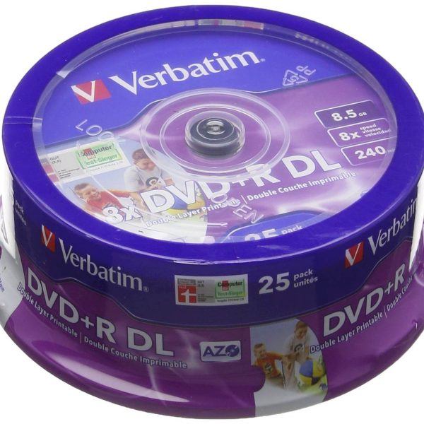 DVD+R MEDIJ VERBATIM 25PK DL P  8X 8,5GB PRIN DL PRINTABLE CB