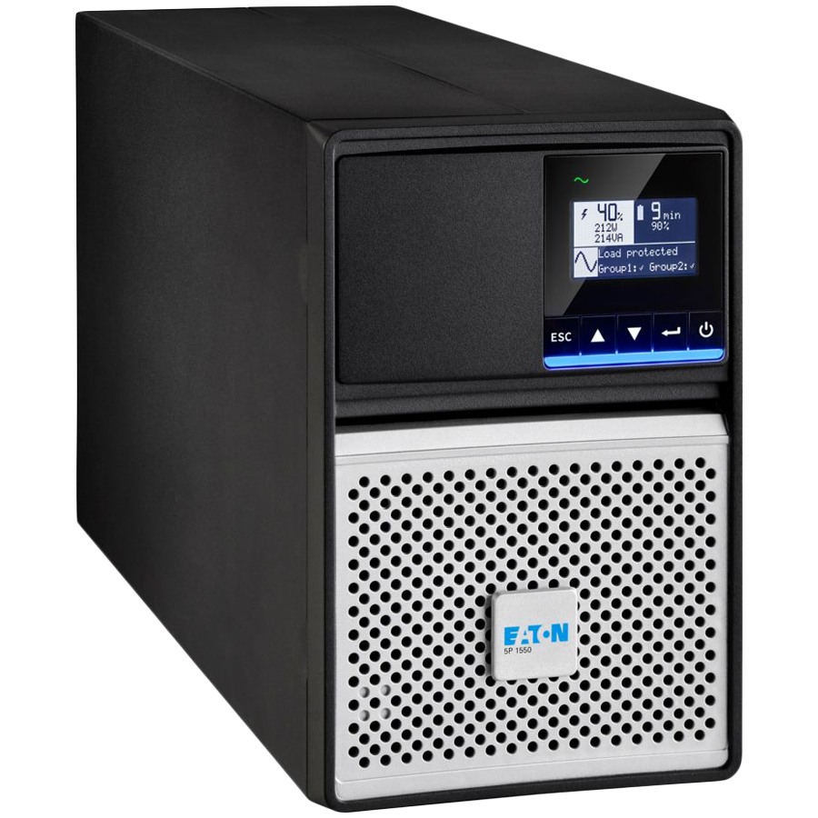 Eaton 5P Gen2 UPS, 1550 VA, 1350 W, Tower, Sine wave, Line interactiv, Input C14, Outputs (8) C13, warranty 3 year on electronics, 2 year on battery. Eaton 5P Gen2 UPS, 1550 VA, 1350 W, Tower, Sine wave, Line interactiv, Input C14, Outputs (8) C13, warranty 3 year on electronics, 2 year on battery. - Image 1