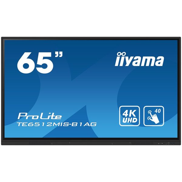 Iiyama ProLite TE6512MIS-B1AG65" Diagonal Class (64.5" viewable) LED-backlit LCD display interactive digital signage with built-in media player / optional slot-in PC capability / touchscreen (multi touch) 4K UHD (2160p) 3840 x 2160 direct-lit LED bl