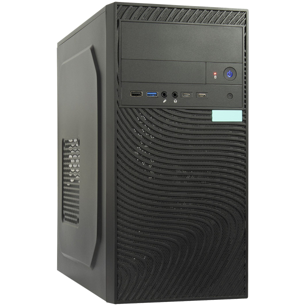 Inter-Tech PC Chassis IT-6516 Ripple, mATX, 1x 5.25" external, 2x 3.5" int. and ext., 3x 2.5" internal, 2x USB 3.2, 2x USB-C, mATX MB, ATX PSU, 175 x 365 x 355mm (WxDxH), Dark Gray