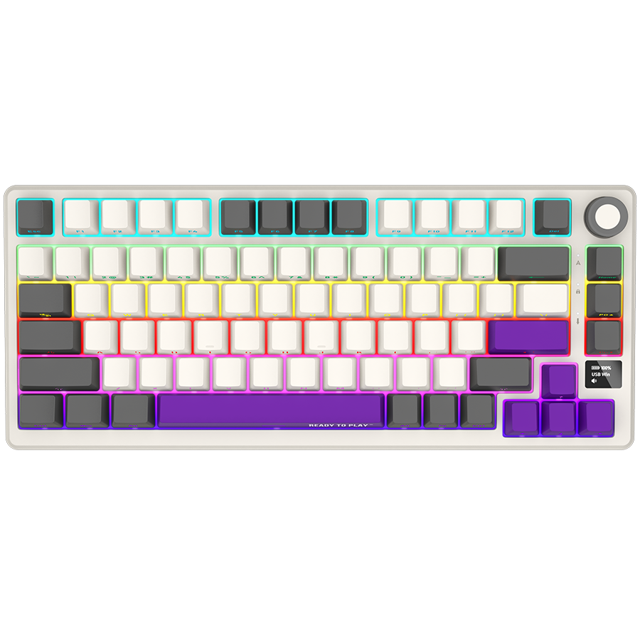 LORGAR KBP7075W, Wireless 75% Mechanical Gaming Keyboard Pro, Beige, EN layout LORGAR KBP7075W, Wireless 75% Mechanical Gaming Keyboard Pro, Beige, EN layout - Image 1