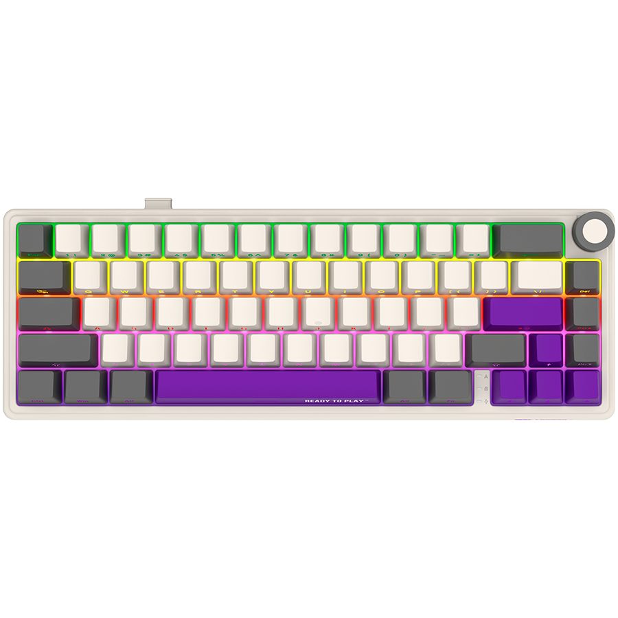 LORGAR KBP70MW, Wireless 65% Mechanical Gaming Keyboard Pro, Beige, EN layout LORGAR KBP70MW, Wireless 65% Mechanical Gaming Keyboard Pro, Beige, EN layout - Image 1