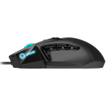 LORGAR Stricter 579, gaming mouse, 9 programmable buttons, Pixart PMW3336 sensor, DPI up to 12 000, 50 million clicks buttons lifespan, 2 switches, built-in display, 1.8m USB soft silicone cable, Matt UV coating with glossy parts and RGB lights with 4 LED flowing modes, size: 131*72*41mm, 0.127kg, black - Image 4
