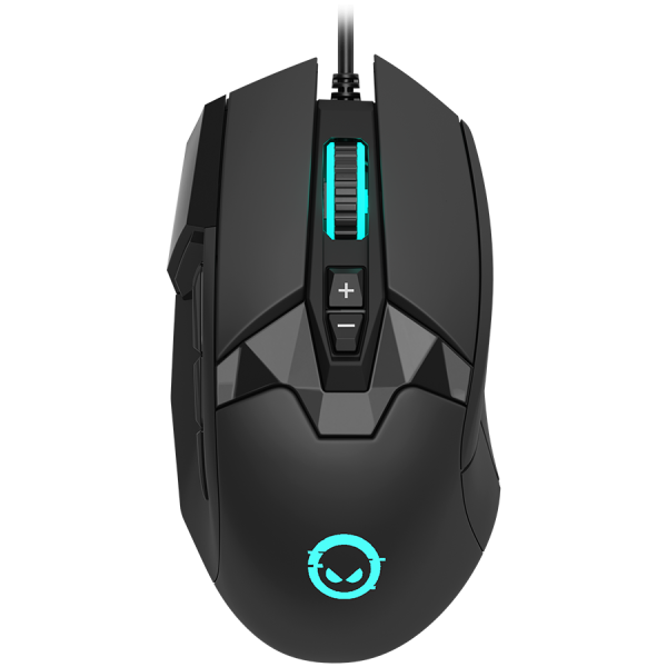LORGAR Stricter 579, gaming mouse, 9 programmable buttons, Pixart PMW3336 sensor, DPI up to 12 000, 50 million clicks buttons lifespan, 2 switches, built-in display, 1.8m USB soft silicone cable, Matt UV coating with glossy parts and RGB lights with 4 LED flowing modes, size: 131*72*41mm, 0.127kg, black