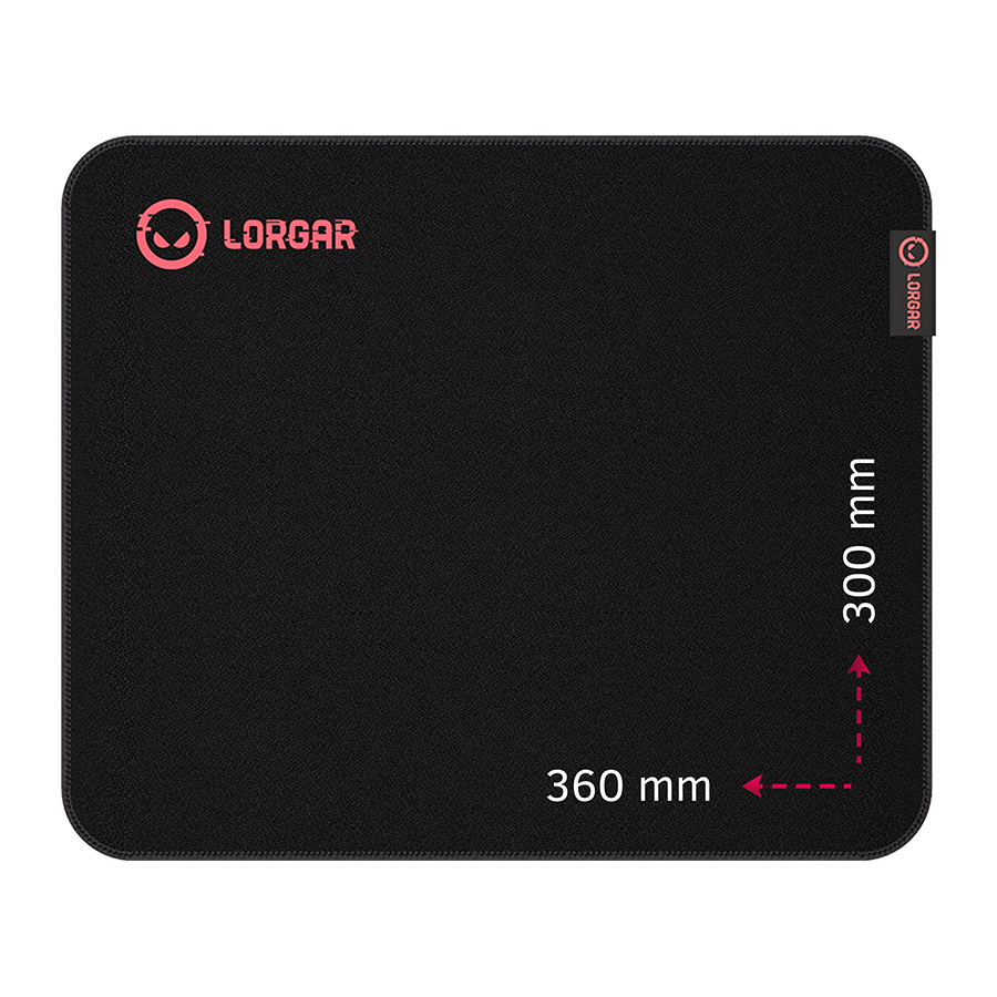 Lorgar Main 323, Gaming mouse pad, Precise control surface, Red anti-slip rubber base, size: 360mm x 300mm x 3mm, weight 0.21kg Lorgar Main 323, Gaming mouse pad, Precise control surface, Red anti-slip rubber base, size: 360mm x 300mm x 3mm, weight 0.21kg - Image 1