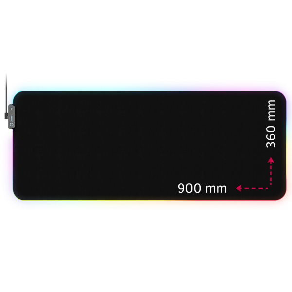 Lorgar Steller 919, Gaming mouse pad, High-speed surface, anti-slip rubber base, RGB backlight, USB connection, Lorgar WP Gameware support, size: 900mm x 360mm x 3mm, weight 0.635kg
