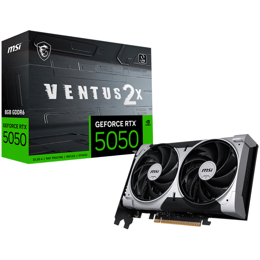MSI GeForce RTX 5050 VENTUS 2X OC 8G Graphics Card w/ HDMI, Triple DP MSI GeForce RTX 5050 VENTUS 2X OC 8G Graphics Card w/ HDMI, Triple DP - Image 1