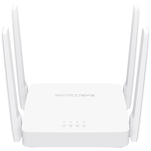 Mercusys AC10 AC1200 Wireless Dual Band Router, 300 Mbps at 2.4 GHz + 867 Mbps at 5 GHz, 4 × 5 dBi Fixed External Antennas, 2× 10/100 Mbps LAN Ports, 1× 10/100 Mbps WAN Port, Access Point Mode, Beamforming, MU-MIMO, Parental Controls, Guest Mercusys AC10 AC1200 Wireless Dual Band Router, 300 Mbps at 2.4 GHz + 867 Mbps at 5 GHz, 4 × 5 dBi Fixed External Antennas, 2× 10/100 Mbps LAN Ports, 1× 10/100 Mbps WAN Port, Access Point Mode, Beamforming, MU-MIMO, Parental Controls, Guest - Image 1