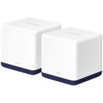 Mercusys Halo H50G (2-Pack) AC1900 Whole Home Mesh Wi-Fi System, 600 Mbps at 2.4 GHz + 1300 Mbps at 5 GHz, 3× Internal Antennas, 3× Gigabit Ports per Unit (WAN/LAN auto-sensing), Halo APP, Router/AP Mode, One Unified Network, MU-MIMO, Beamforming