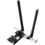 Mercusys MA86XE AXE5400 Tri-Band Wi-Fi 6E Bluetooth PCI Express Adapter, 2402 Mbps at 6 GHz + 2402 Mbps at 5 GHz + 574 Mbps at 2.4 GHz, 2× High Gain Tri-Band Ext. Antennas,Wi-Fi 6E,MU-MIMO,OFDMA,1024 QAM,HE160,WPA3,Bluetooth5.2, Intel Wi-Fi6E Chipse