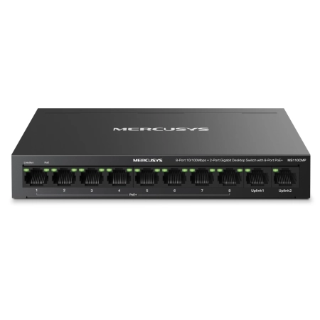 Mercusys MS110CMP Desktop Switch 10x10/100 + 2-Port Gigabit Desktop Switch with 8-Port PoE+ Mercusys MS110CMP Desktop Switch 10x10/100 + 2-Port Gigabit Desktop Switch with 8-Port PoE+ - Image 1