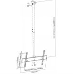 Nosač REFLECTA za TV PALLAS L  for inclined ceilings; 1050-1560mm; inclinable -15°, max load 50kg - Image 3