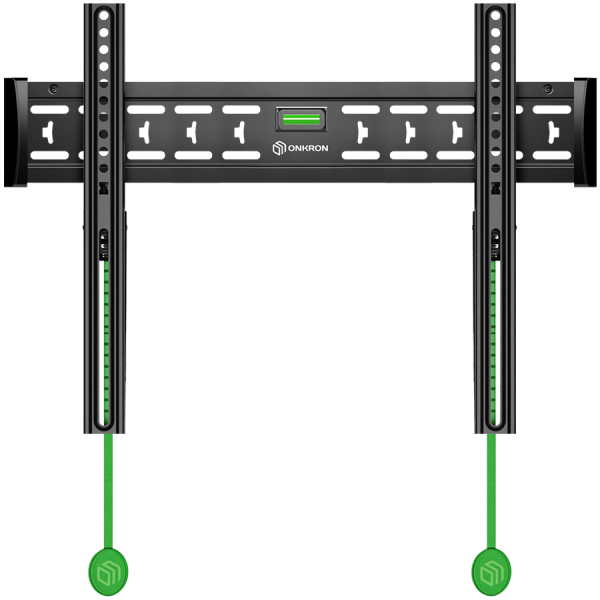 ONKRON Fixed TV Wall Mount for 43 to 85-inch Flat Panel TVs Digital Panels 68,2 kg, Black