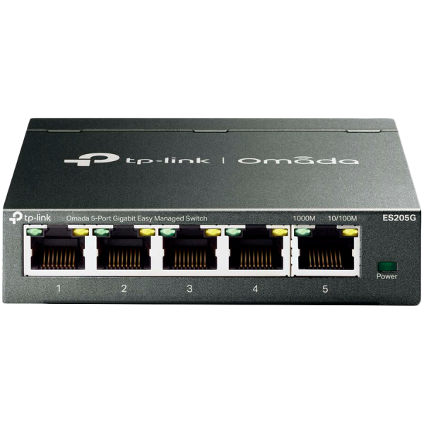 Omada 5-Port Gigabit Easy Managed Switch 5× Gigabit RJ45 Ports Desktop Steel Case Integration with Omada SDN Controller, Flow Control, Loopback Detection, Port Isolation, Port Mirroring, LAG, VLAN, IGMP Snooping, QoS, Storm Control