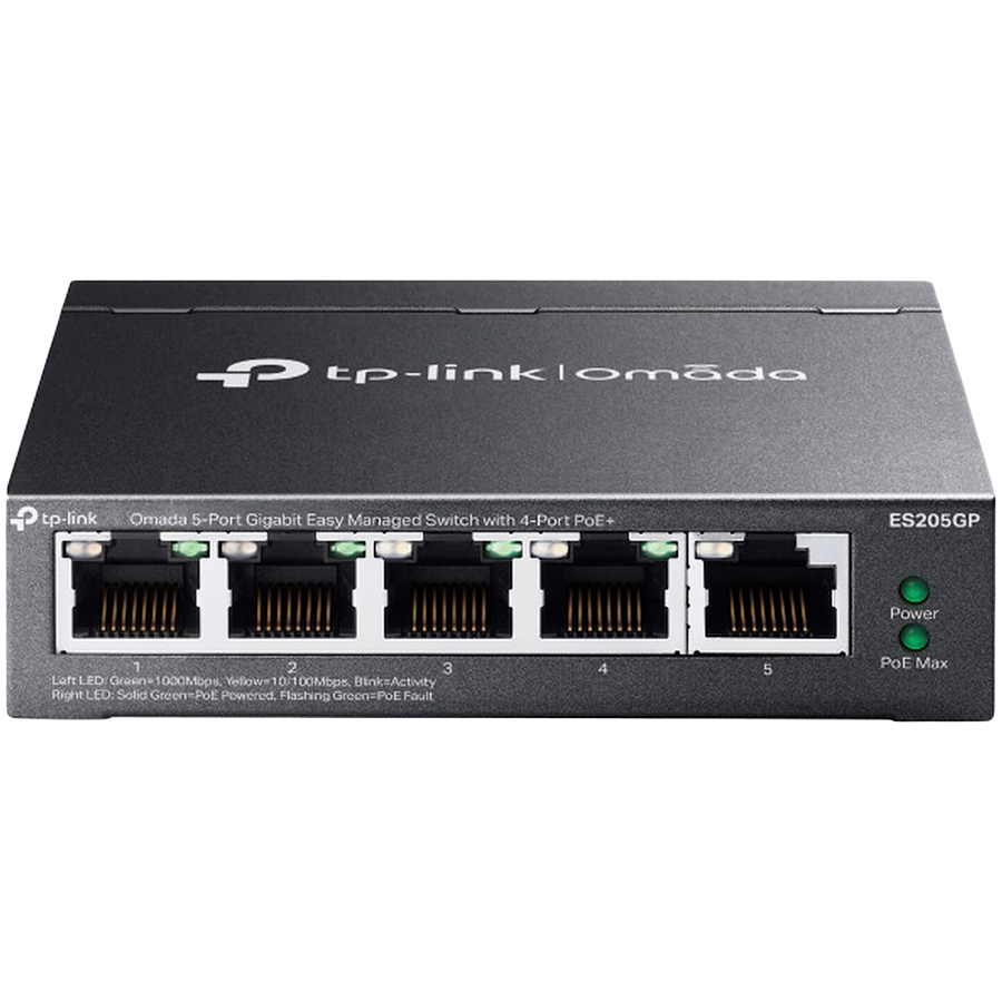 Omada 5-Port Gigabit Easy Managed Switch with 4-Port PoE+ 4× Gigabit PoE+ Ports, 1× Gigabit Non-PoE Ports 802.3at/af, 65 W PoE Power, Desktop Steel Case and Fanless Integration with Omada SDN Controller Omada 5-Port Gigabit Easy Managed Switch with 4-Port PoE+ 4× Gigabit PoE+ Ports, 1× Gigabit Non-PoE Ports 802.3at/af, 65 W PoE Power, Desktop Steel Case and Fanless Integration with Omada SDN Controller - Image 1